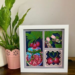 3D Cherries Shadowbox